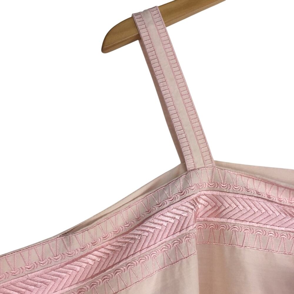 A Peace Treaty Pink Cotton Silk Swim Cover Up Dress Embroidered Tent M/L $285 - Picture 5 of 10